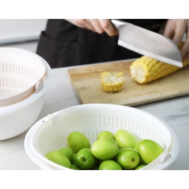 Kitchen Silicone Double Drain Basket Bowl Washing ..